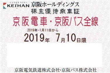 京阪2男 電車のみ 株主優待乗車証 半年定期 2024.1.10 予約不可